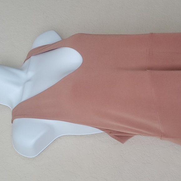 4/$30 Open Edit Sleeveless Scoopneck Tan Mocha Bodycon Dress Size Large - Picture 2 of 12